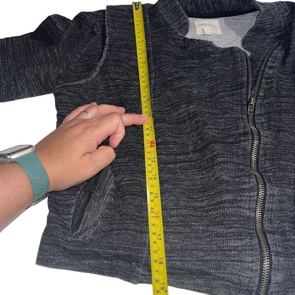 Silence + Noise Heathered Charcoal Grey Moto Style Bomber Jacket - Size Large - Picture 8 of 8